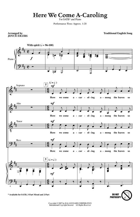 Here We Come A-Caroling Sheet Music by Joyce Eilers (SKU: 08746818 ...