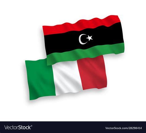 Flags italy and libya on a white background Vector Image