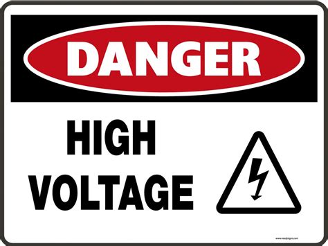 Danger Signs - High Voltage (& Symbol) - Ready Signs