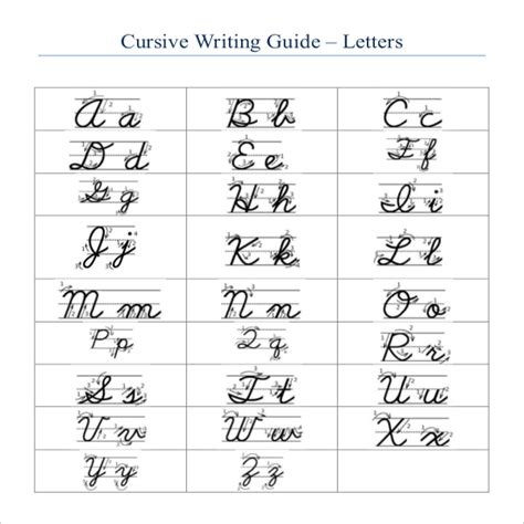 Cursive Writing Template | Template Business