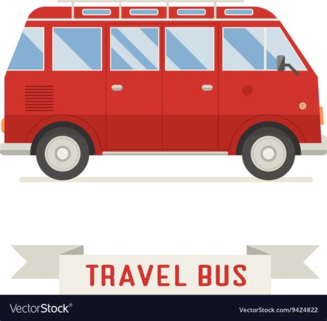 Cartoon Travel Bus Icon Royalty Free Vector Image