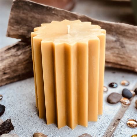 100% Pure Beeswax Pillar Candle-5” wide Beeswax Pillar Candle-Pure ...