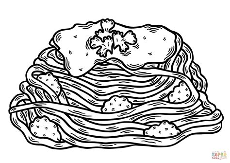 Spaghetti and Meatballs coloring page | Free Printable Coloring Pages