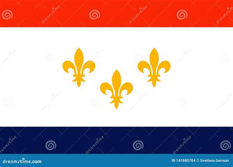 Flag Of New Orleans In Louisiana, USA Vector Illustration ...