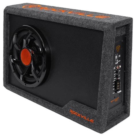 Rockville RWS10CA Slim 1000 Watt 10" Amplified Powered Car Subwoofer ...