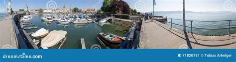 Lindau Island in the Bodensee Lake High Definition Panorama Editorial Photo - Image of summer ...