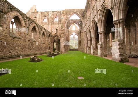 interior of ruins of tintern abbey wales Stock Photo - Alamy