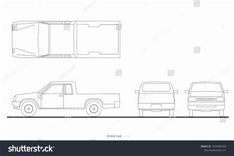 Pickup Truck Outline Drawing at PaintingValley.com | Explore collection of Pickup Truck Outline ...