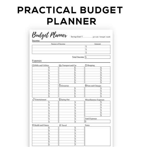 Printable Budget Planner for Weekly, Fortnightly, and Monthly Use , Expense Income and Saving ...