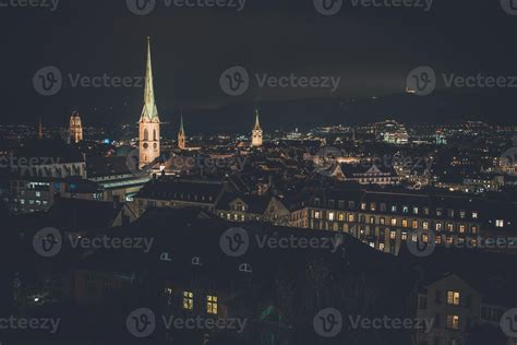 Night time views of Zurich, Switzerland from ETH Zurich 15543334 Stock ...