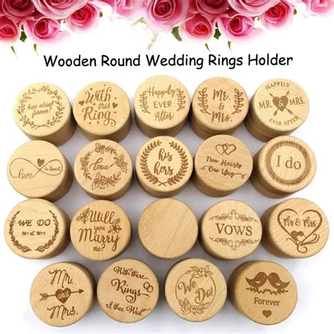 Wooden Jewelry Trinket Storage Container Holder | Wedding Ring Box Holder Rustic - Jewelry ...