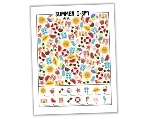 Free Printable Summer I Spy Worksheet (+ Answer Key!) - The Craft-at-Home Family