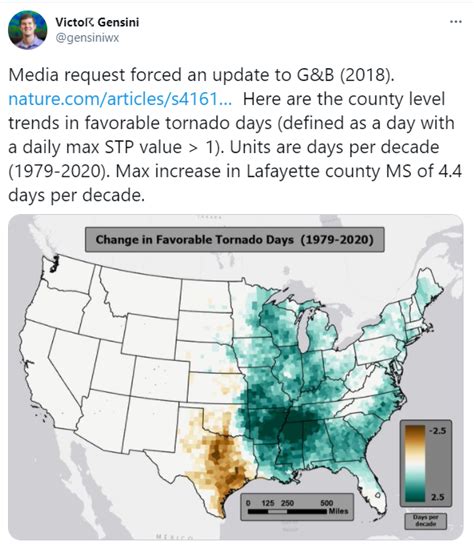 Climate change in action: Tornado alley is moving further east. : r ...