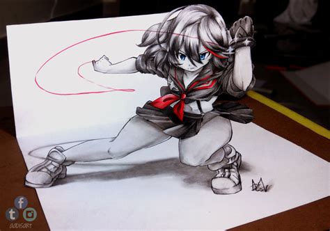 Ryuko Matoi 3D Drawing on Paper | Kill la Kill | Know Your Meme