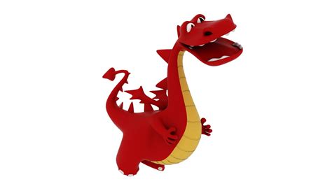 Cartoon Dragon 3D Model animated rigged .obj .fbx .blend - CGTrader.com