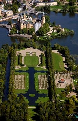 Schwerin Castle with Gardens Historic Architecture, Central Europe, German Language, Aerial View ...