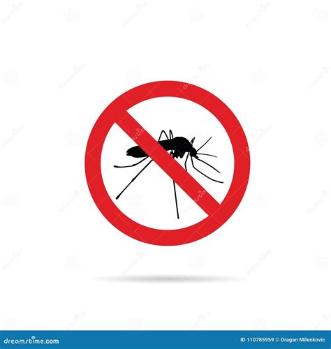 No Mosquito Sign Icon Vector Illustration Stock Vector - Illustration of vector, insecticide ...