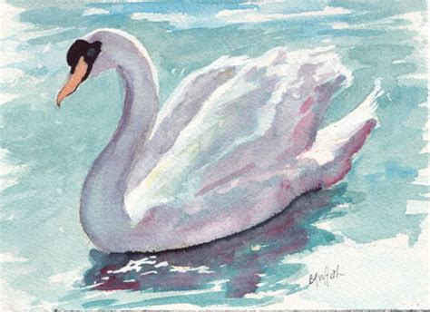 Swan Watercolor Painting