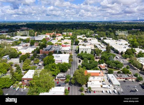 Aerial views above downtown Chico, California Stock Photo - Alamy