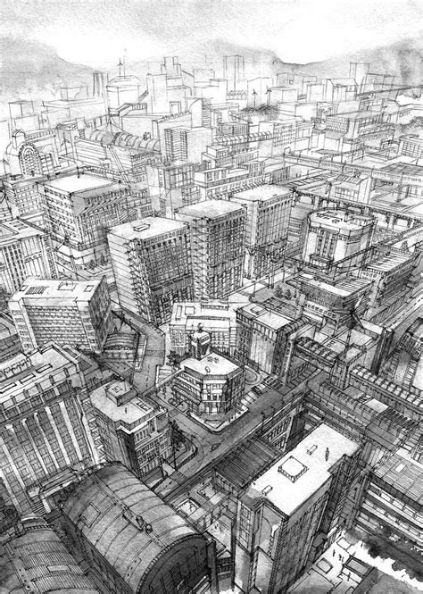 Architectural - Urban Sketches and Cityscape Drawings | Cityscape ...