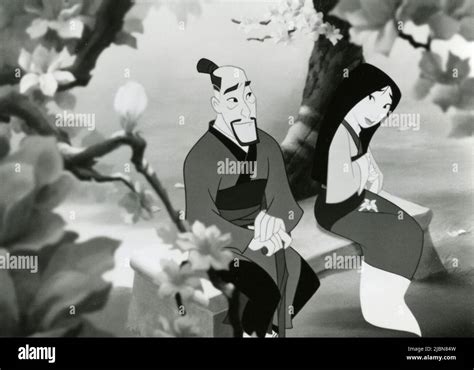 Characters Fa Zhou and Mulan in the animated movie Mulan, USA 1998 Stock Photo - Alamy