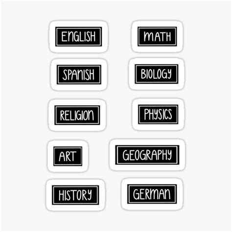 "pretty and aesthetic school class stickers in black and white " Sticker by dailymiricle | Redbubble