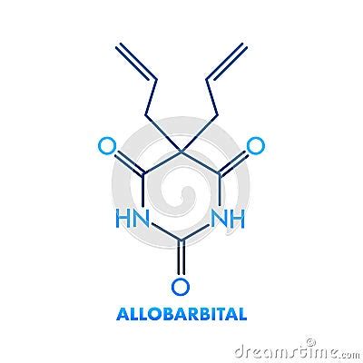 Allobarbital Chemical Formula. Illustration For Medical Design. Molecular Structure ...