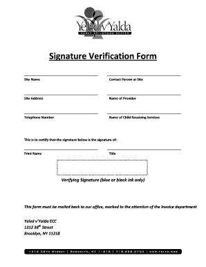 Signature Verification Form - Fill and Sign Printable Template Online