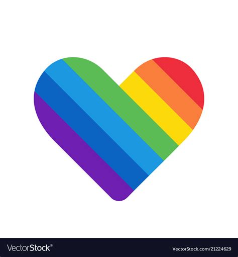 Rainbow heart love symbol icon with colorful Vector Image