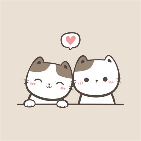 Download the Cute cat kitty couple cartoon doodle illustration 4238039 royalty-free Vector from ...