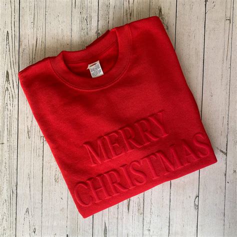 Red Merry Christmas Jumper With 3D Letters By Looppa