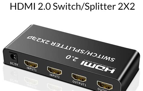 Cashback Offer of Unnlink HDMI 2.0 2 In 2 Out HDMI Switch Splitter 2x2 Optical 3.5mm HDCP2.2 4K ...