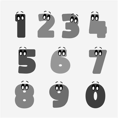 Cartoon numbers svg cartoony number eps 1 2 3 4 5 6 7 | Etsy