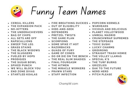 The Ultimate Funny Team Names Checklist In 2023