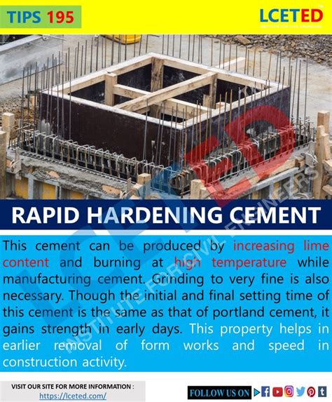 TIPS 195: RAPID HARDENING CEMENT | Civil engineering, Portland cement, Cement