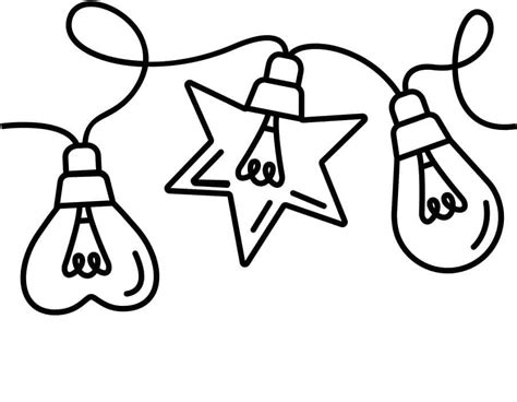 Easy Christmas Lights coloring page - Download, Print or Color Online ...