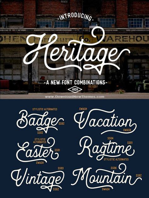 Heritage Font Combinations | Font combinations, Vintage logo design ...