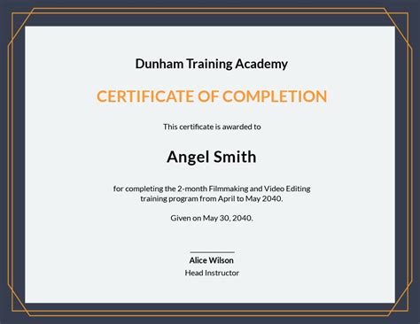 Training Completion Certificate Template [Free PDF] - Word (DOC) | PSD | InDesign | Apple (MAC ...