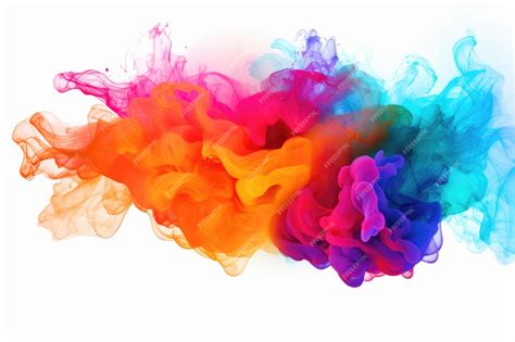 Premium AI Image | A colorful smoke explosion isolated on white background