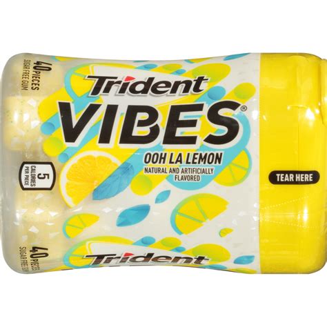 Trident Vibes Ooh La Lemon Sugar Free Gum 40 ct | Shipt