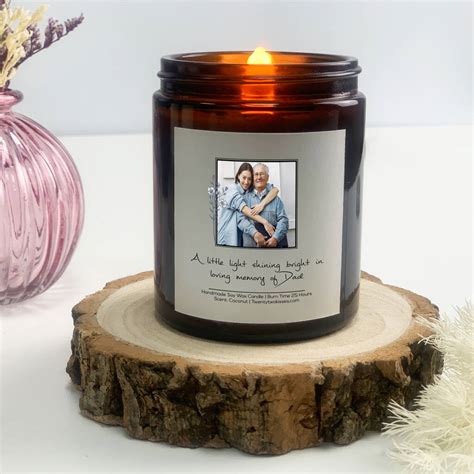 In Loving Memory Floral Boarder Photo Candle By TwentyTwoKisses