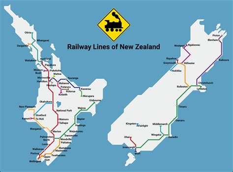 Metro network map of New Zealand Railway Lines : newzealand | Map of new zealand, New zealand ...