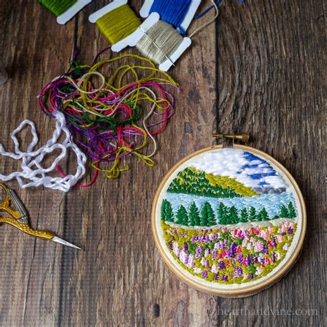 Landscape Embroidery Hoop Art - A Fun and Easy Craft