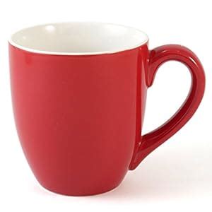 Amazon.com | Oggi Red Porcelain Barrel Mug, Set of 6: Coffee Cups & Mugs