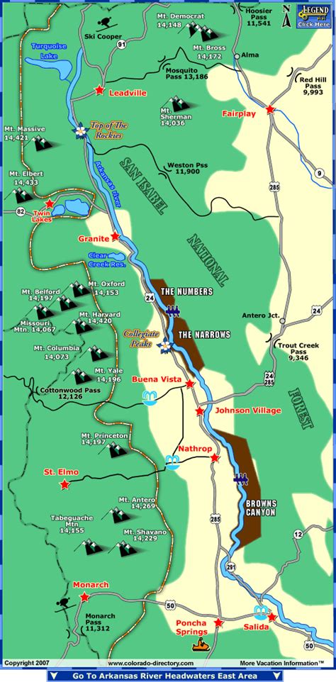 Arkansas River Headwaters North Fishing Map | Colorado Vacation Directory