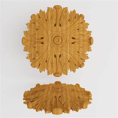 Wood Appliques Onlay Furniture Wood carved rosettes Applique furniture ...