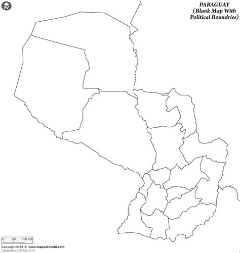 Paraguay Map Outline | Blank Map of Paraguay