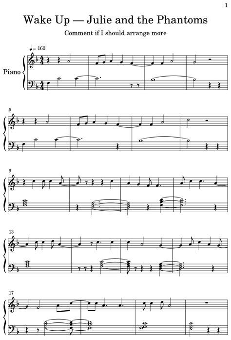 Wake Up — Julie and the Phantoms - Sheet music for Piano