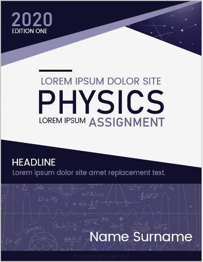 Physics assignment cover page | MS Word Cover Page Templates