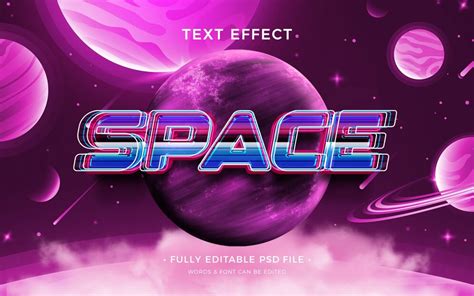 Premium PSD | Space text effect